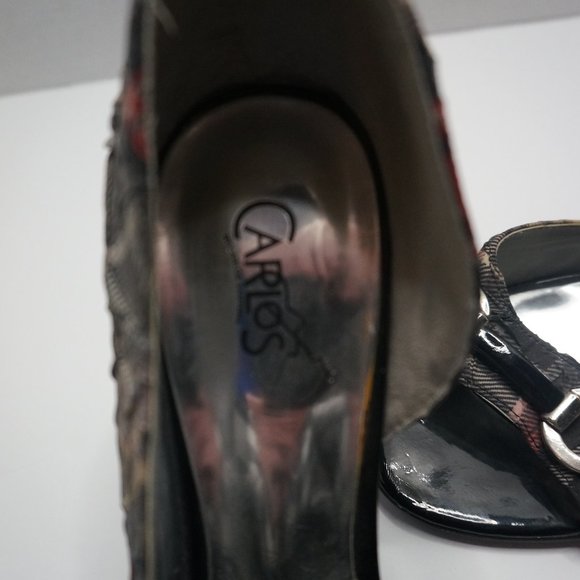Carlos Black-Red-Gray Plaid Heels - Picture 5 of 6